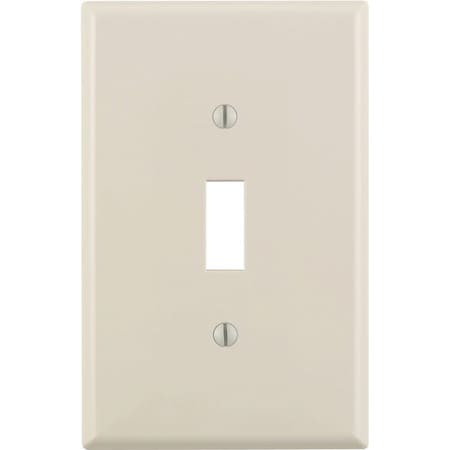 Leviton 1-Gang Plastic Oversized Toggle Switch Wall Plate, Light Almond R56-78101-00T